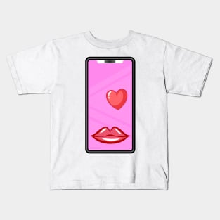 Kiss me through the phone Kids T-Shirt